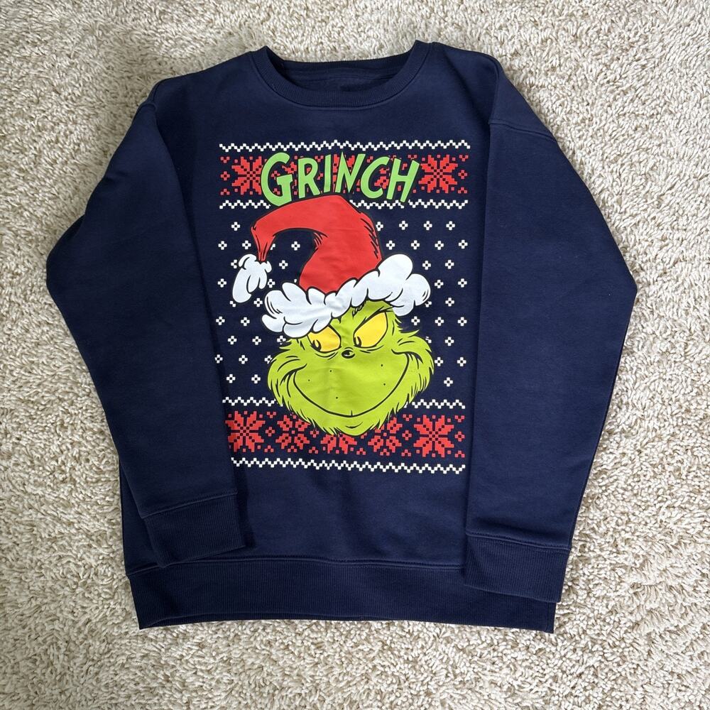 The Grinch Dr. Seuss Christmas Sweatshirt Theme Day Boys- Size 10
